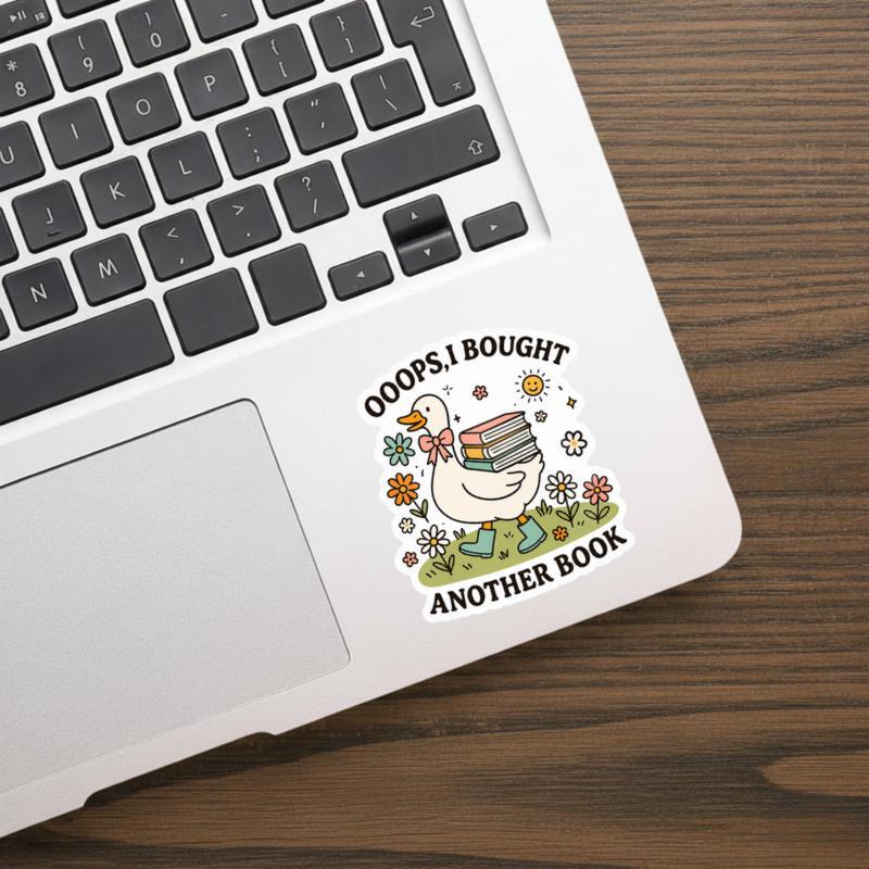 Oops I Bought Another Book - Funny Goose Bookworm Sticker