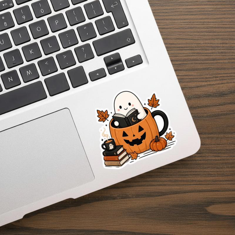 Pumpkin Spice And Ghost Stories - Autumn Book Lover Sticker