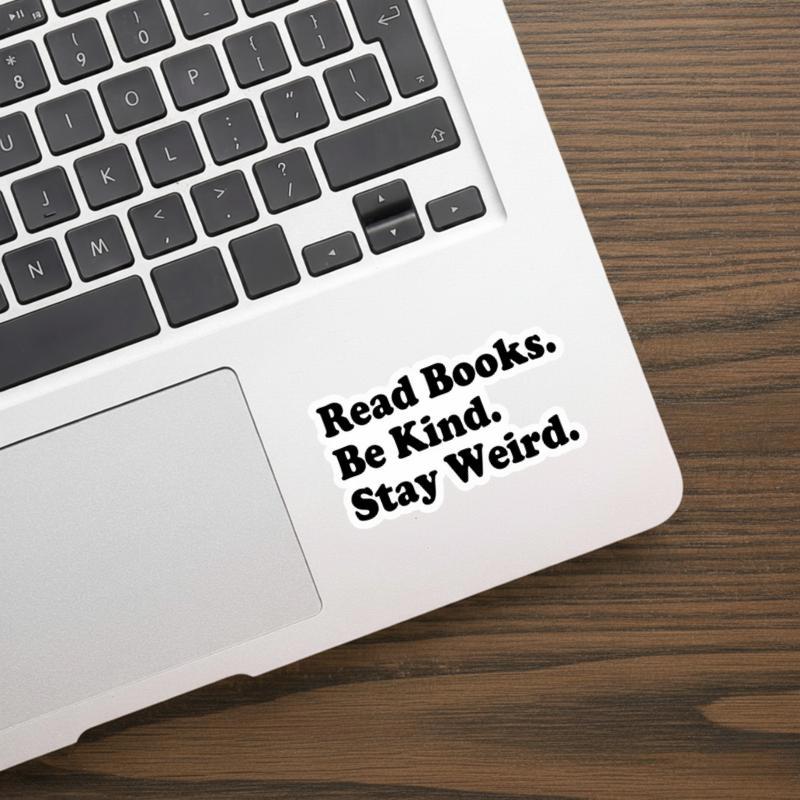 Read Books, Be Kind, Stay Weird - Book Lover Quote Sticker