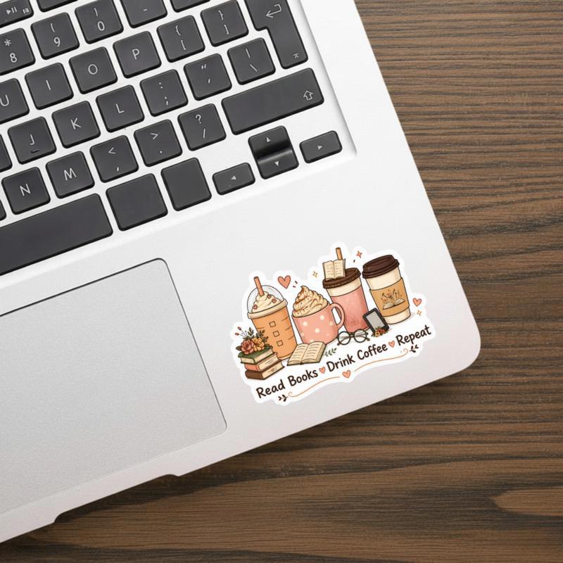 Read Books, Drink Coffee, Repeat - Daily Reader Routine Sticker