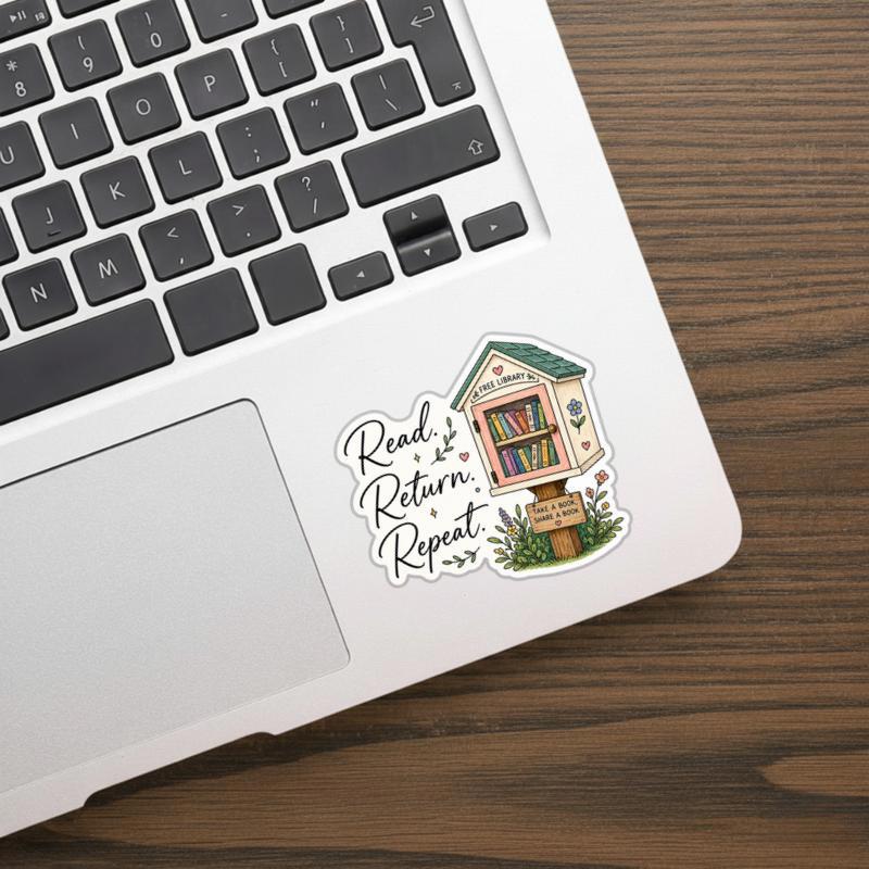 Read Return Repeat Sticker - Little Free Library Book Decal