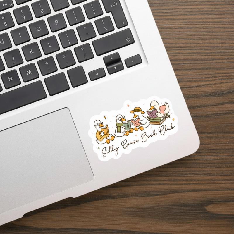 Silly Goose Book Club - Cute Reading Goose Sticker