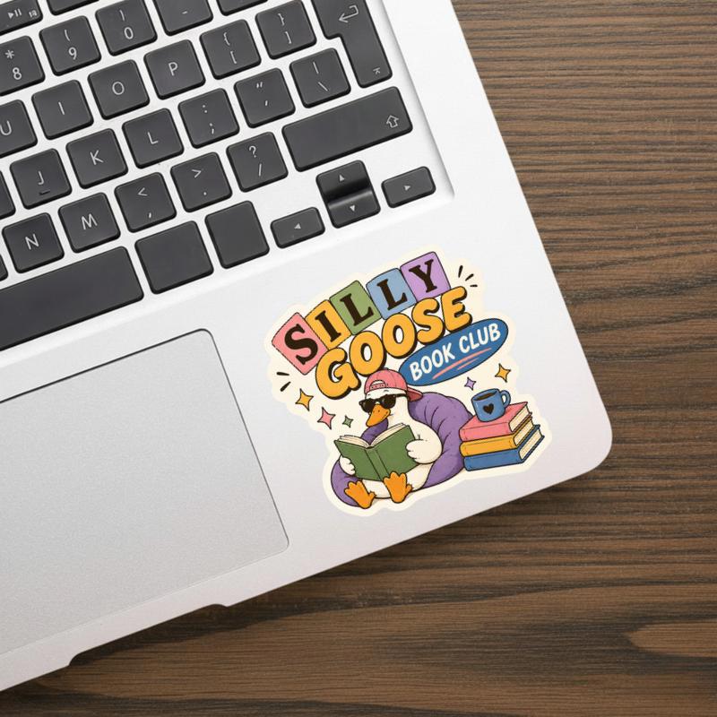 Silly Goose Book Club - Funny Retro Book Sticker Silly Goose Book Club - Funny Retro Book Sticker