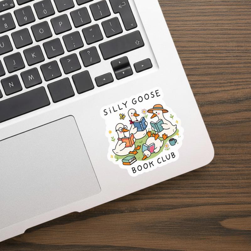 Silly Goose Book Club - Whimsical Reading Friend Vibes Sticker