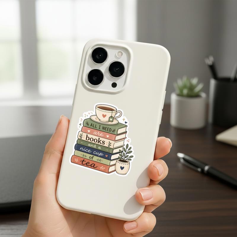 All I Need Are Books And A Nice Cup Of Tea Sticker