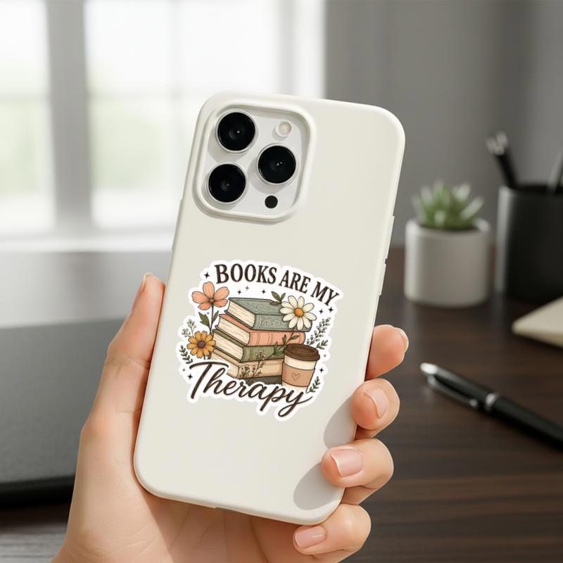 Books Are My Therapy - Cozy Floral Reader Sticker