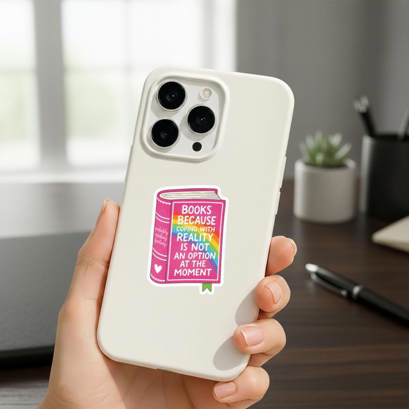 Books Because Reality Is Not An Option - Reader Humor Sticker Books Because Reality Is Not An Option - Reader Humor Sticker