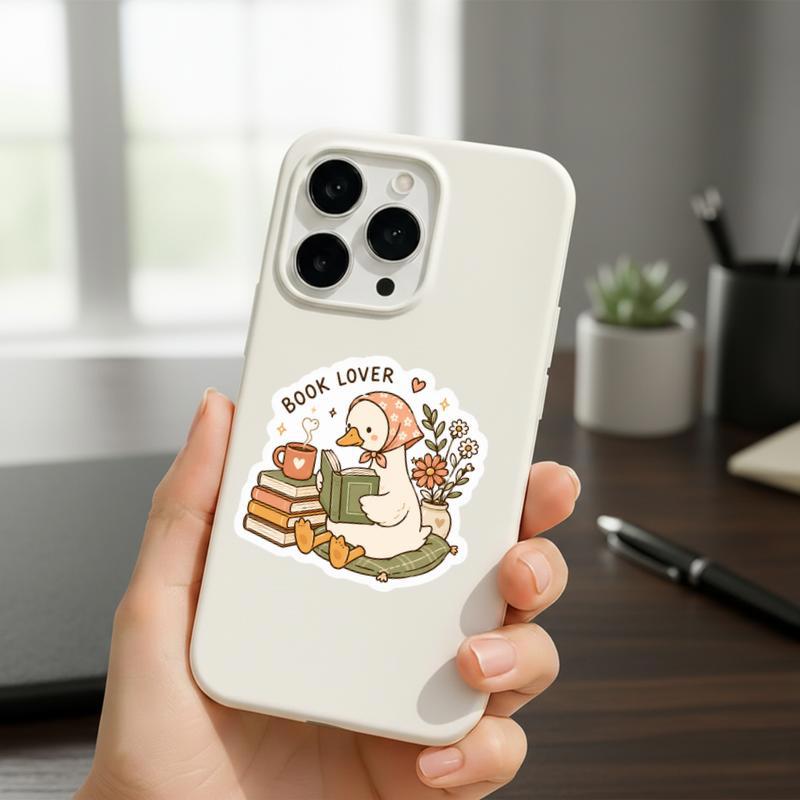 Cozy Goose Book Lover - Cute Reading Aesthetic Art Sticker