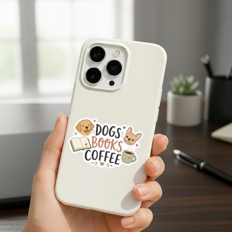 Dogs Books Coffee - Reader Essentials Sticker