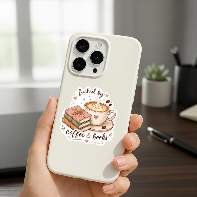 Fueled By Coffee And Books - Book Lover Sticker Fueled By Coffee And Books - Book Lover Sticker