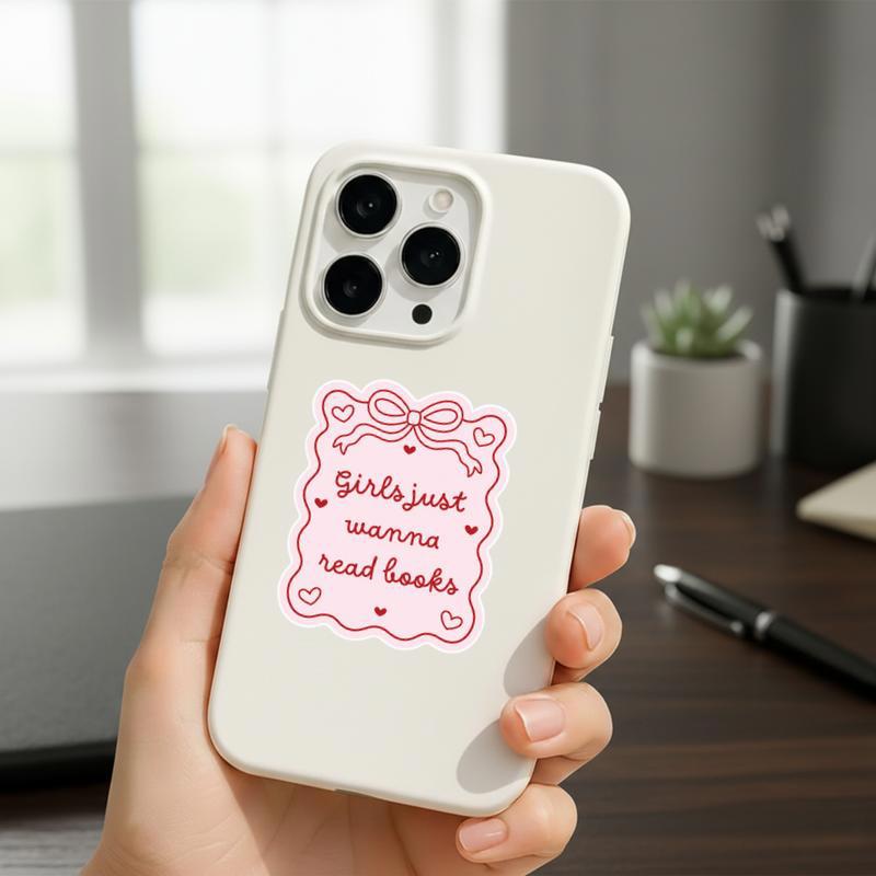 Girls Just Wanna Read Books - Cute Coquette Reader Sticker
