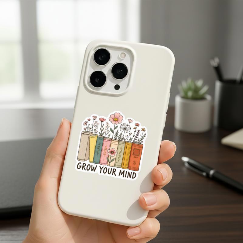 Grow Your Mind - Floral Book Lover Sticker