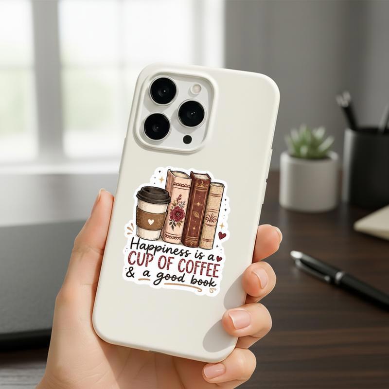 Happiness Is A Cup Of Coffee And A Good Book Sticker
