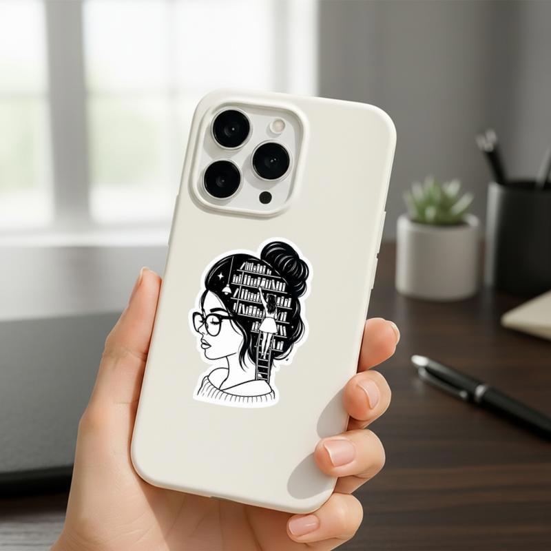 Her Mind Is A Library - Reader Girl Sticker Her Mind Is A Library - Reader Girl Sticker