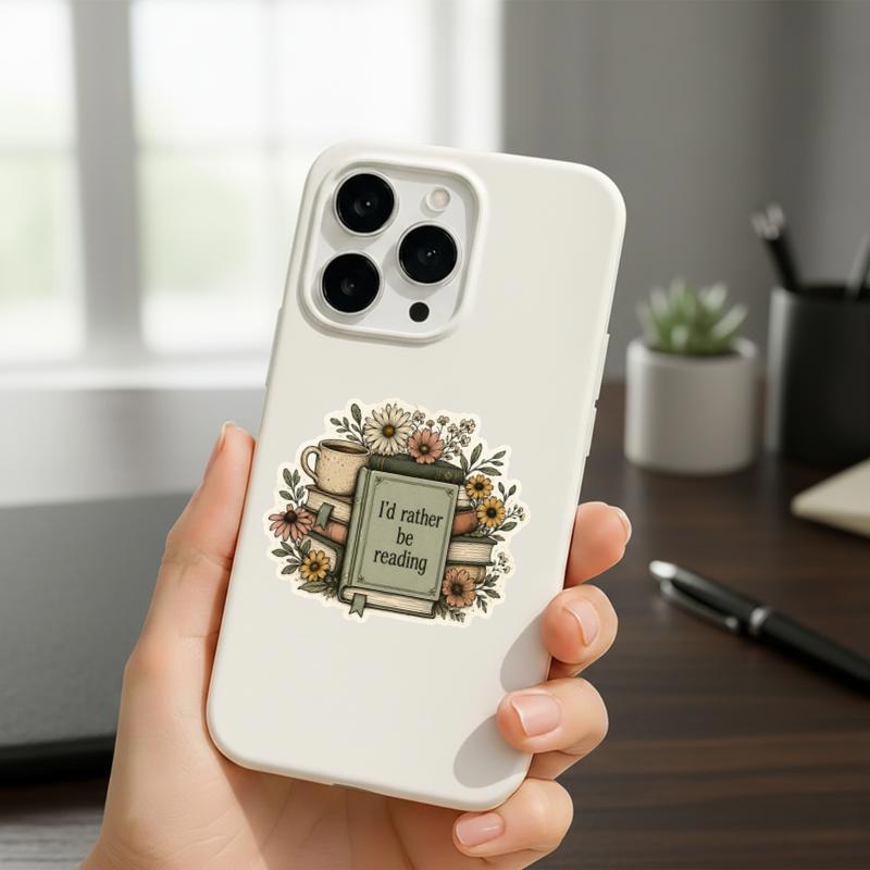 I’d Rather Be Reading - Floral Book Lover Sticker
