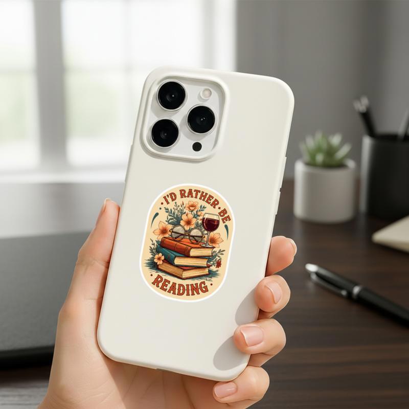 I’d Rather Be Reading - Vintage Book Lover Aesthetic Sticker