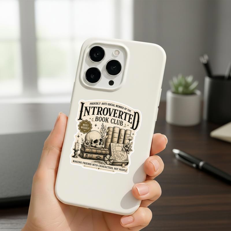 Introverted Book Club - Vintage Anti Social Reader Sticker