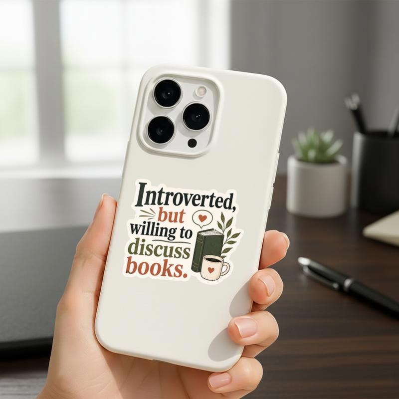 Introverted But Willing To Discuss Books - Funny Reader Sticker