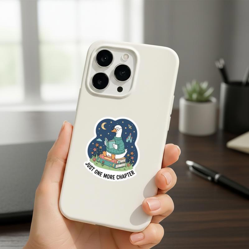 Just One More Chapter - Cozy Goose Reading Night Sticker