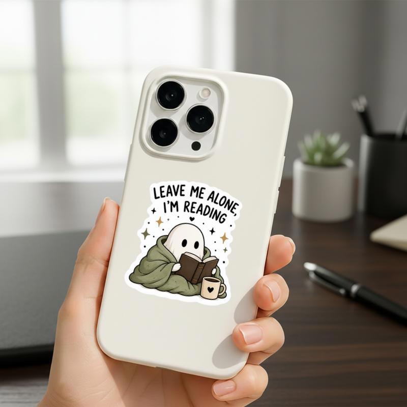 Leave Me Alone I’m Reading - Cozy Introvert Ghost Sticker Leave Me Alone I’m Reading - Cozy Introvert Ghost Sticker