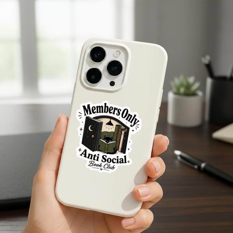 Members Only Anti Social Book Club - Introvert Book Lover Sticker