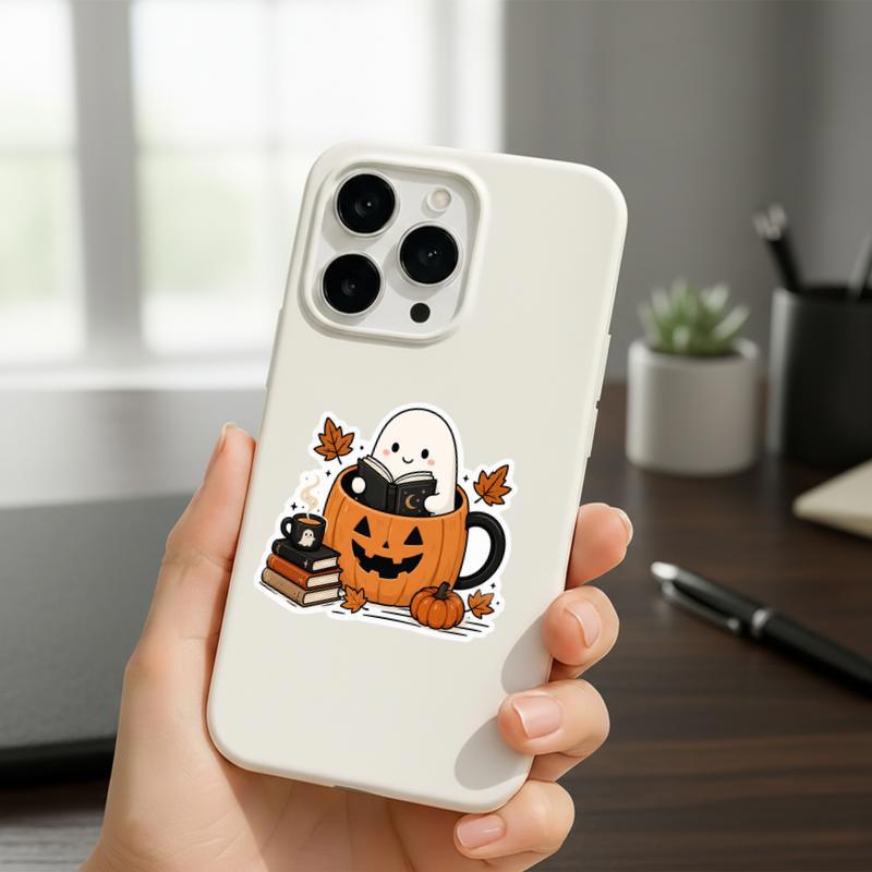 Pumpkin Spice And Ghost Stories - Autumn Book Lover Sticker