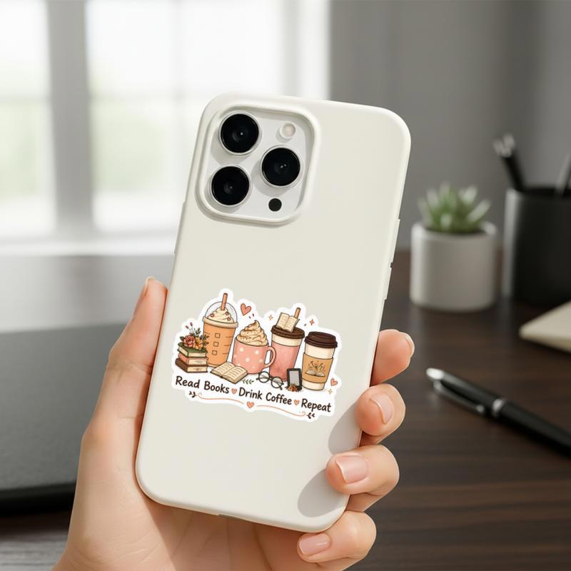 Read Books, Drink Coffee, Repeat - Daily Reader Routine Sticker