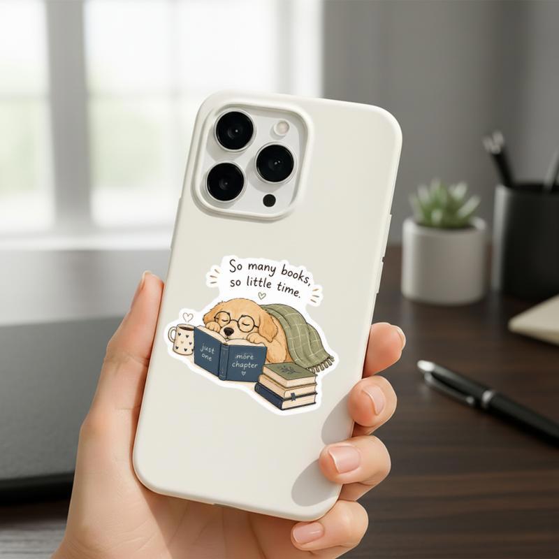 So Many Books, So Little Time - Dog And Book Lover Sticker