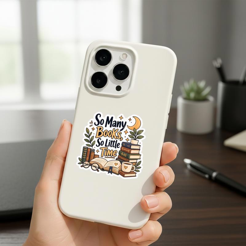 So Many Books So Little Time Sticker - Cozy Reader Aesthetic