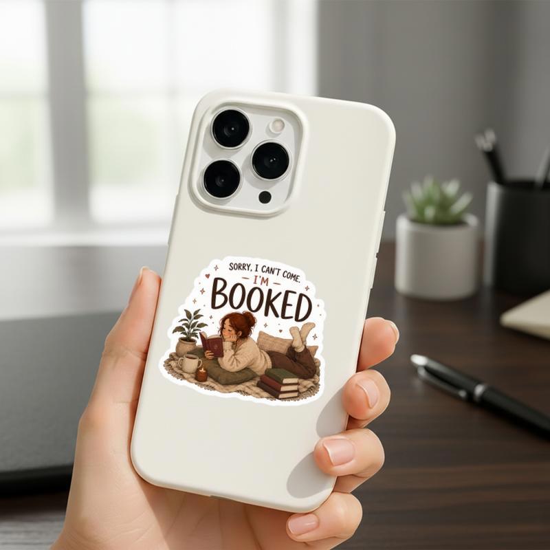 Sorry I Can’t Come, I’m Booked - Introvert Girl Sticker Sorry I Can’t Come, I’m Booked - Introvert Girl Sticker