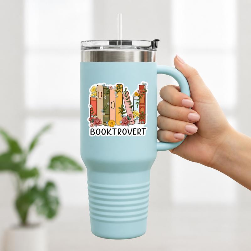 Booktrovert - Floral Book Lover Introvert Aesthetic Sticker