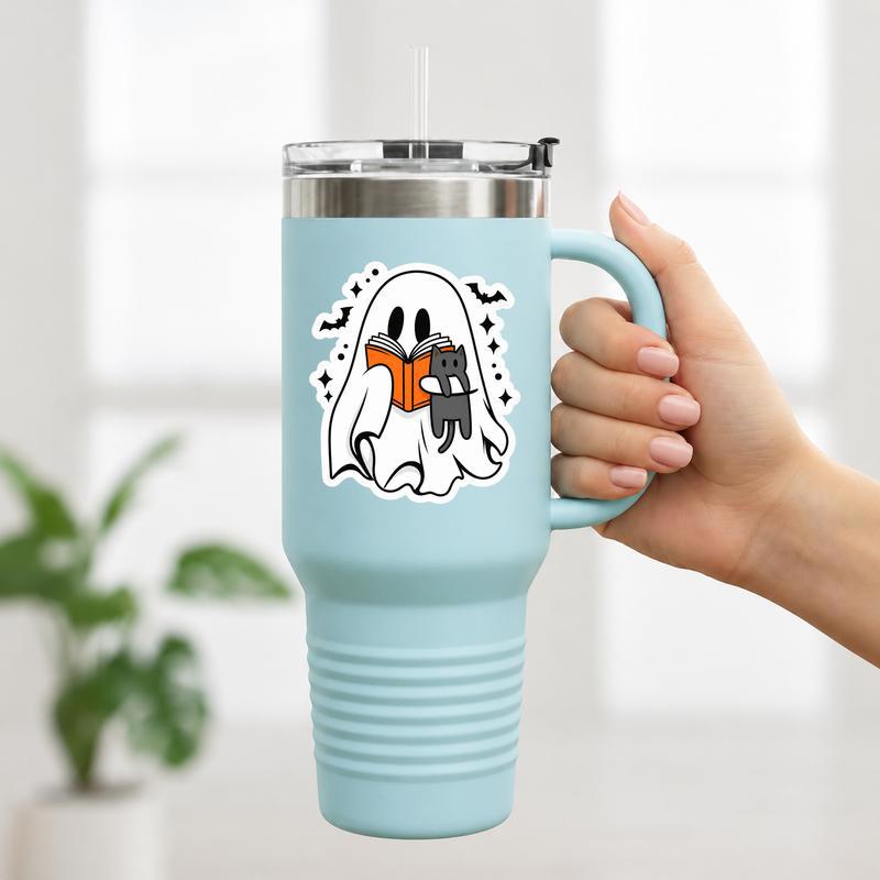 Cute Ghost Book Club - Halloween Reading Sticker Sticker