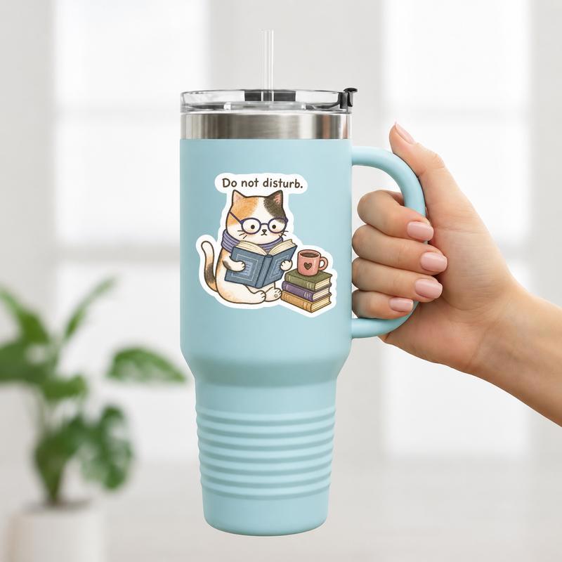 Do Not Disturb - Cute Cat Reading Sticker