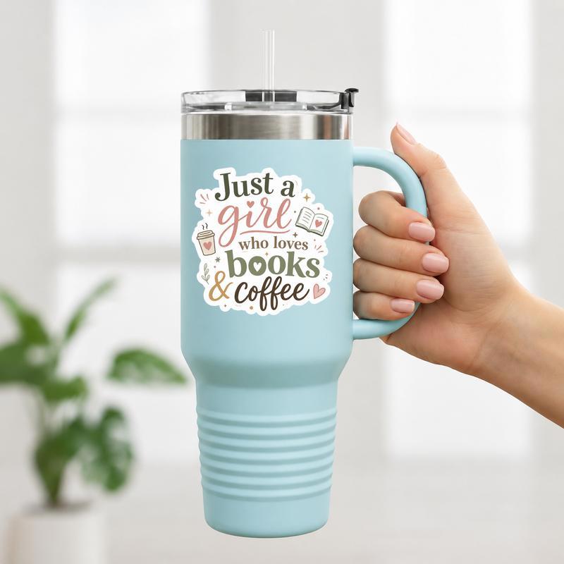 Just A Girl Who Loves Books & Coffee - Cute Reader Sticker
