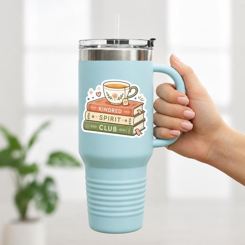 Kindred Spirit Book Club - Tea Book Lover Sticker