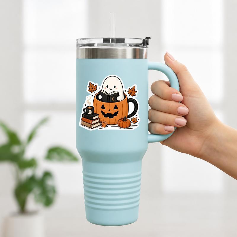 Pumpkin Spice And Ghost Stories - Autumn Book Lover Sticker