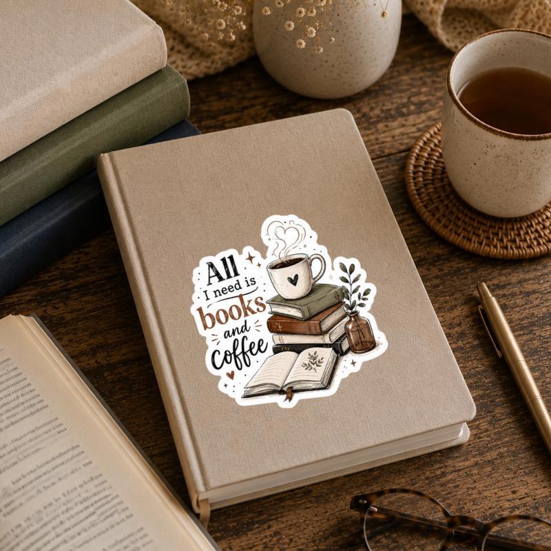 All I Need Is Books And Coffee - Book Lover Aesthetic Sticker