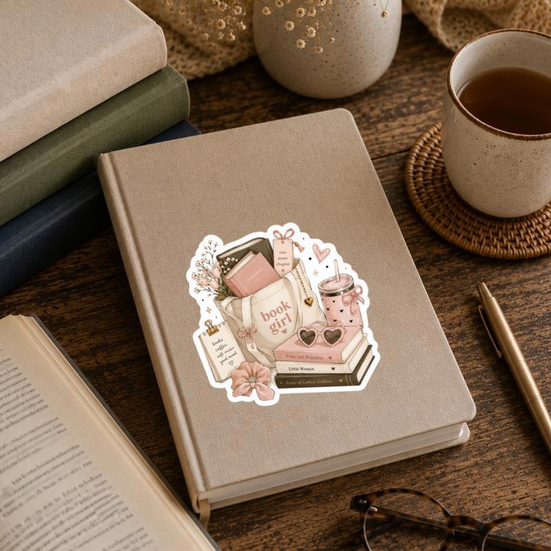 Book Girl Era - Pink Coquette Reader Aesthetic Sticker