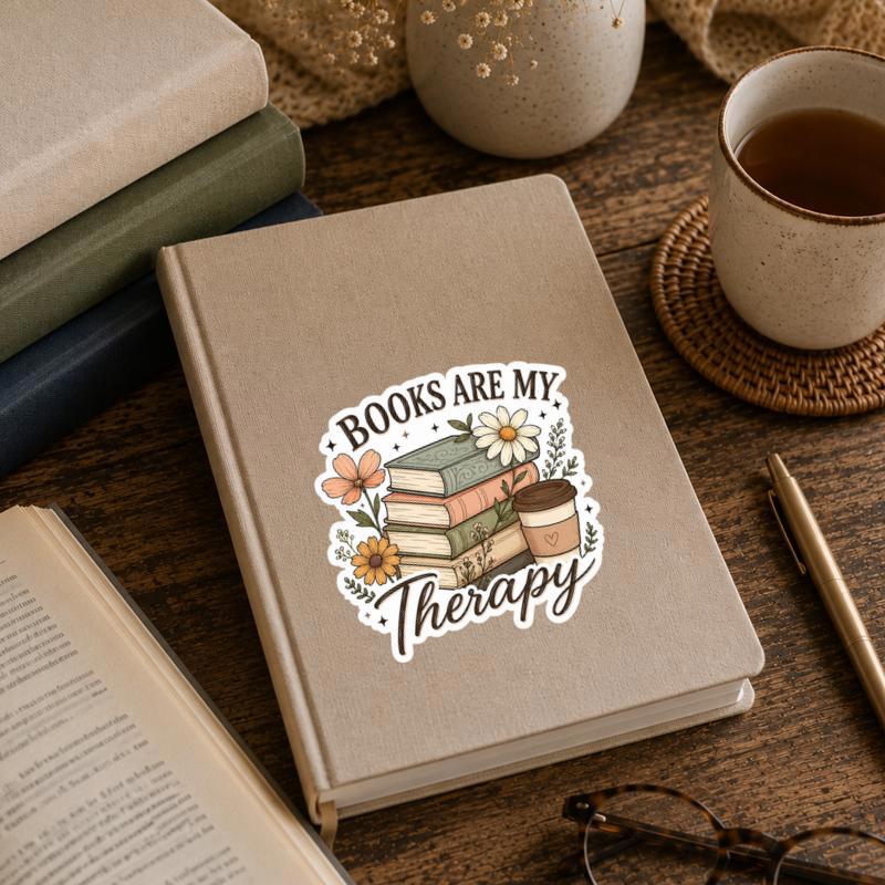 Books Are My Therapy - Cozy Floral Reader Sticker