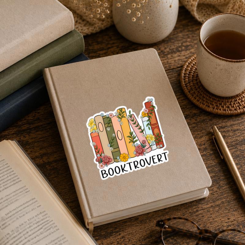 Booktrovert - Floral Book Lover Introvert Aesthetic Sticker