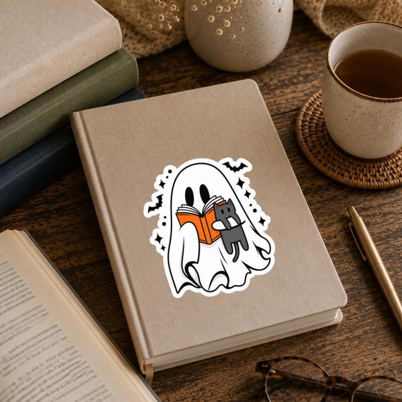 Cute Ghost Book Club - Halloween Reading Sticker Sticker