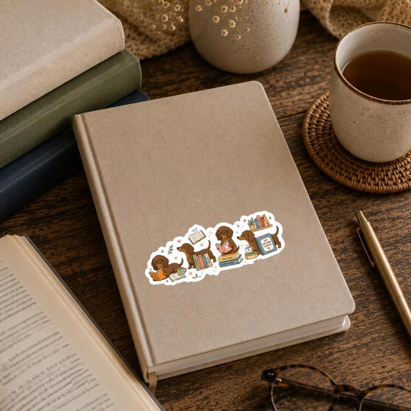 Dachshund Book Club - Cute Book Lover Sticker