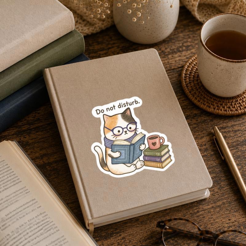 Do Not Disturb - Cute Cat Reading Sticker