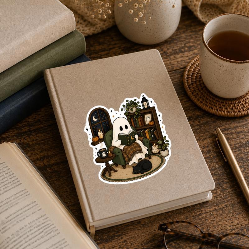 Haunted Reading Nook - Cozy Ghost Book Club Sticker