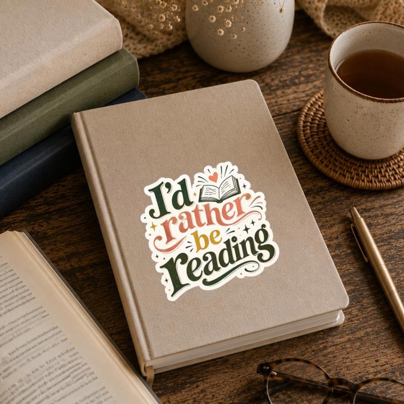 I’d Rather Be Reading - Vintage Typography Sticker