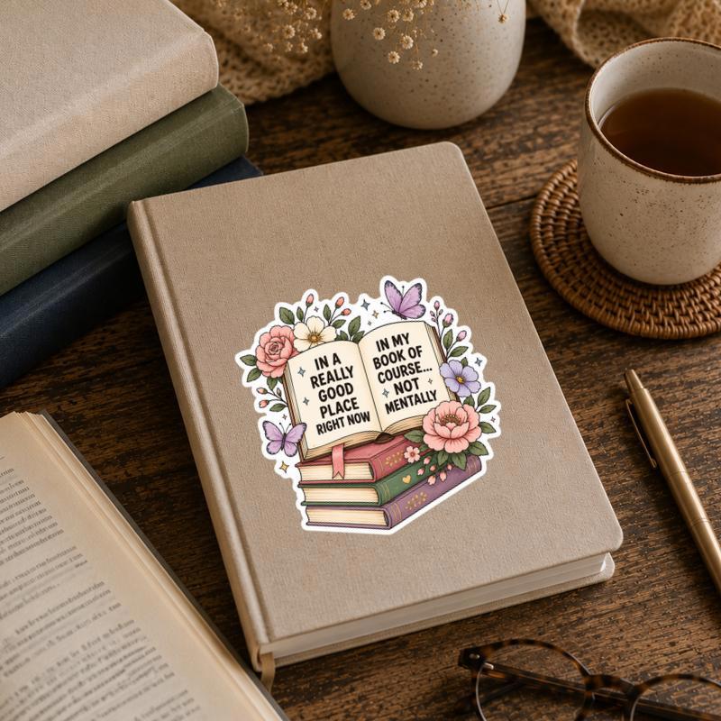 In A Really Good Place Right Now - Introvert Reader Aethetic Sticker