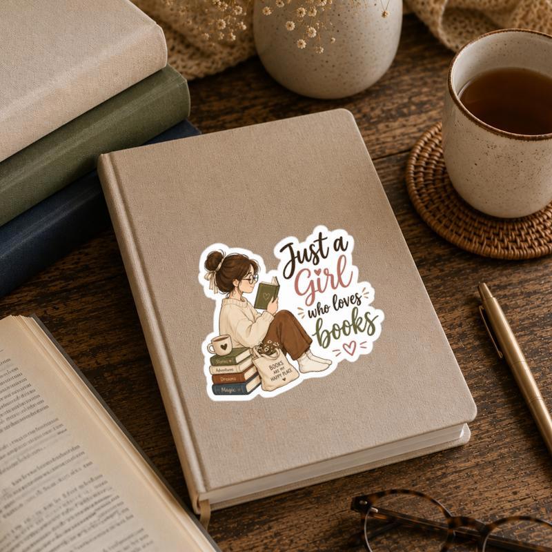 Just A Girl Who Loves Books - Cozy Reader Art Sticker