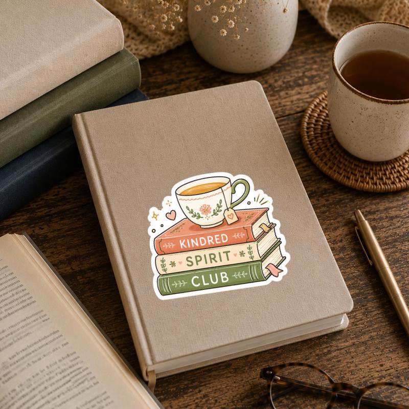 Kindred Spirit Book Club - Tea Book Lover Sticker