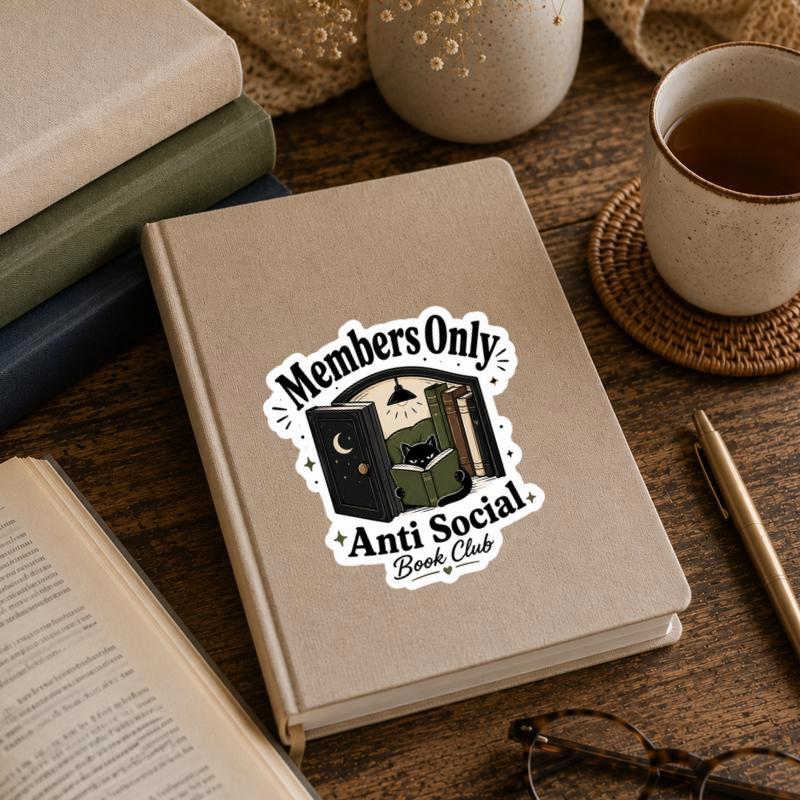 Members Only Anti Social Book Club - Introvert Book Lover Sticker