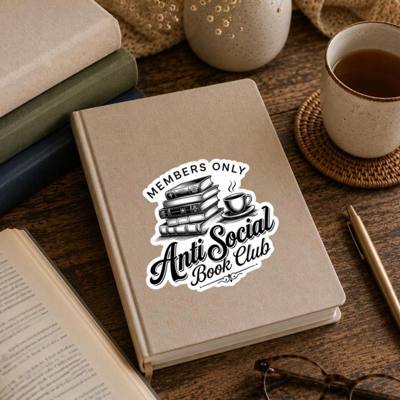 Members Only Anti Social Book Club - Introvert Reader Sticker
